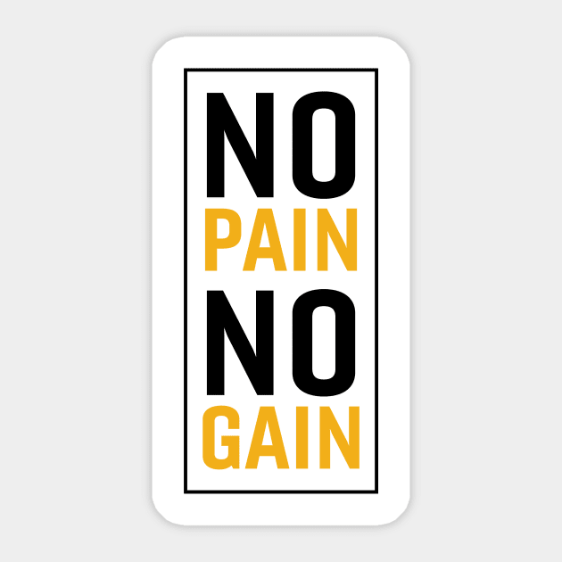 No Pain No Gain Sticker by MK31 Design